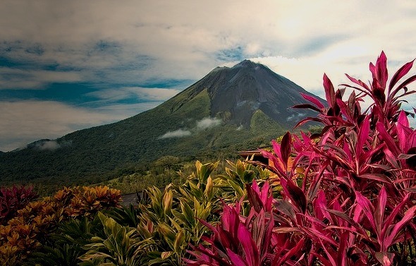 by dcis_steve on Flickr.Arenal Volcano as seen from the grounds of Hotel Nayara, just outside La Fortuna, Costa Rica.