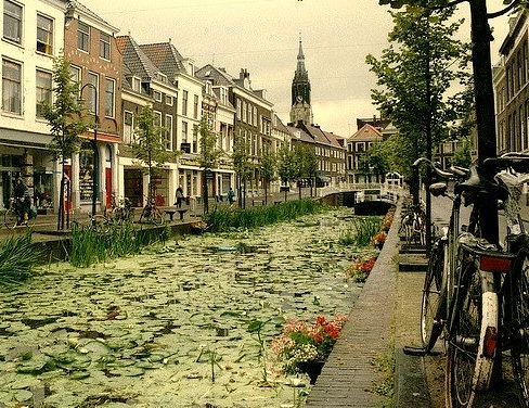 Stagnant Canal in Delft, Netherlands