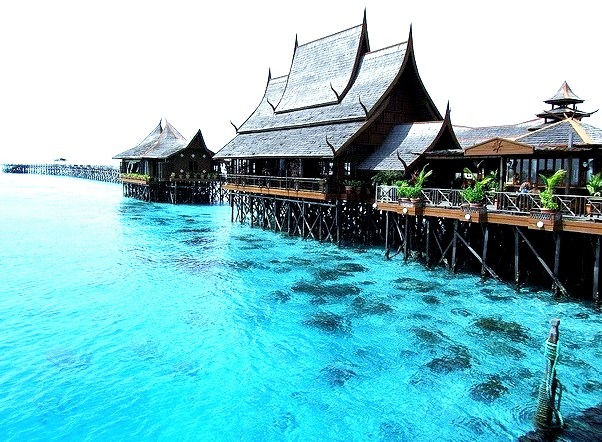 Fancy resort on Mabul Island, Malaysia