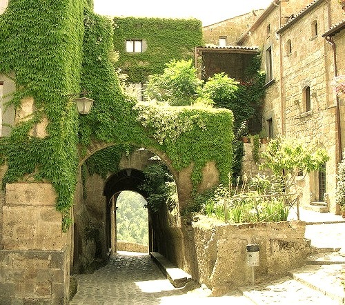 Picturesque streets in Bagnoregio, Lazio, Italy